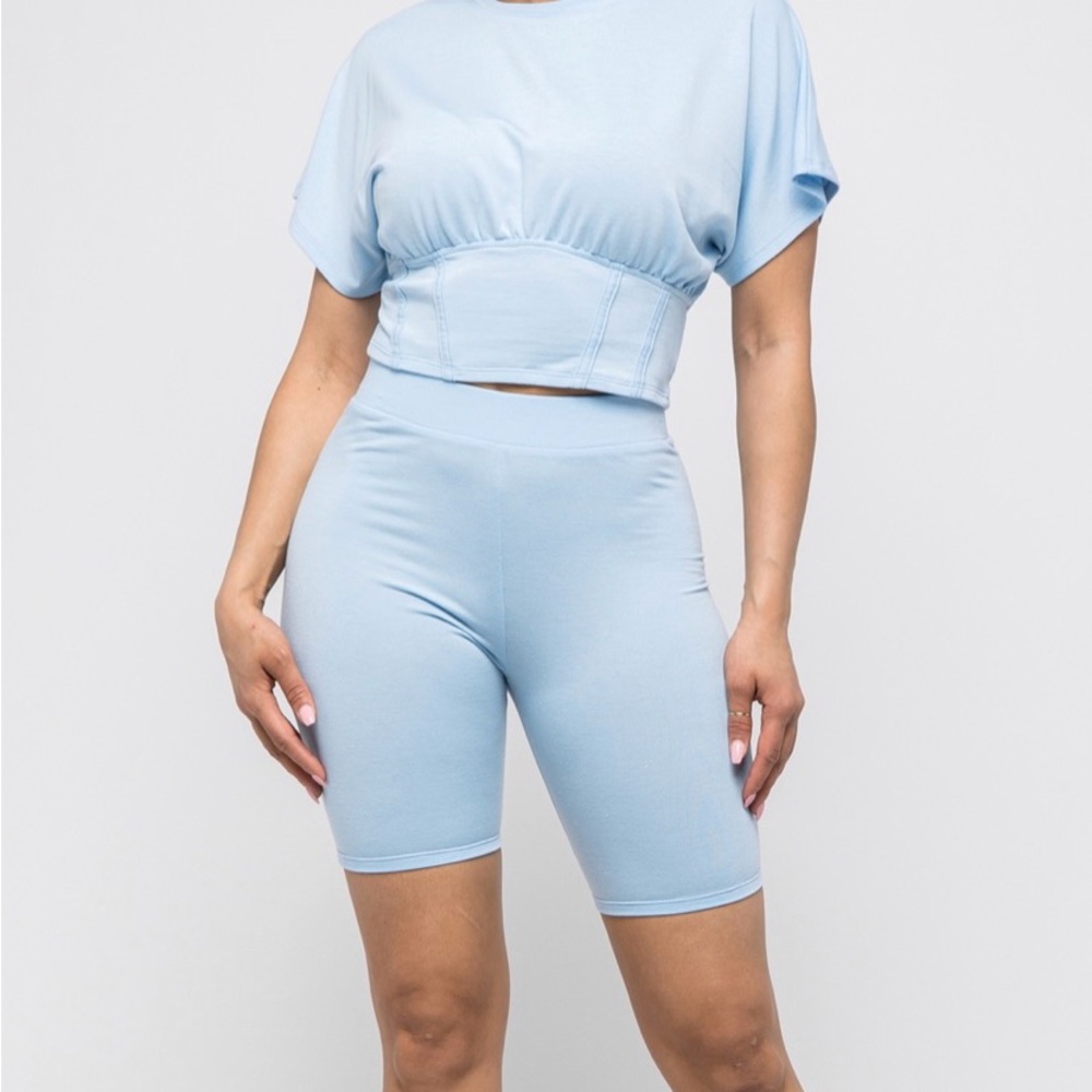 Light Blue Two-Piece Activewear Set